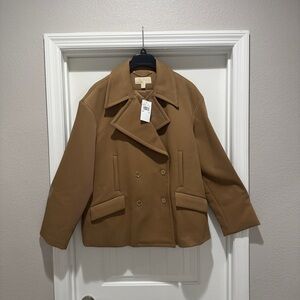 BRAND NEW Michael Kors Dark Camel Double-Breasted Coat